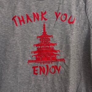 Vintage Thank You Food Takeout cropped top